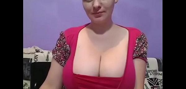  Hot woman live shows off her huge boobs wow